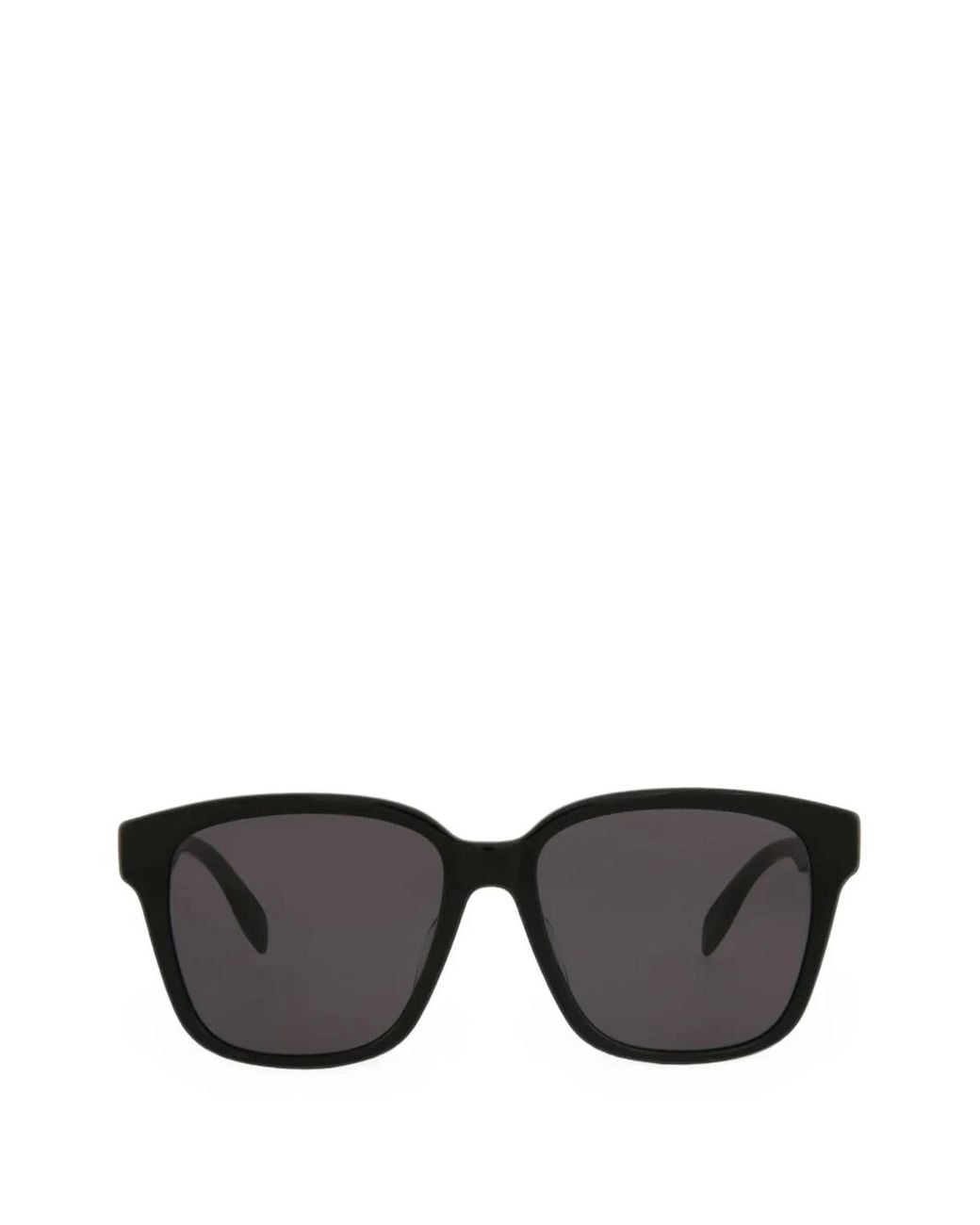 McQueen Black Logo-Print Square-Frame Sunglasses