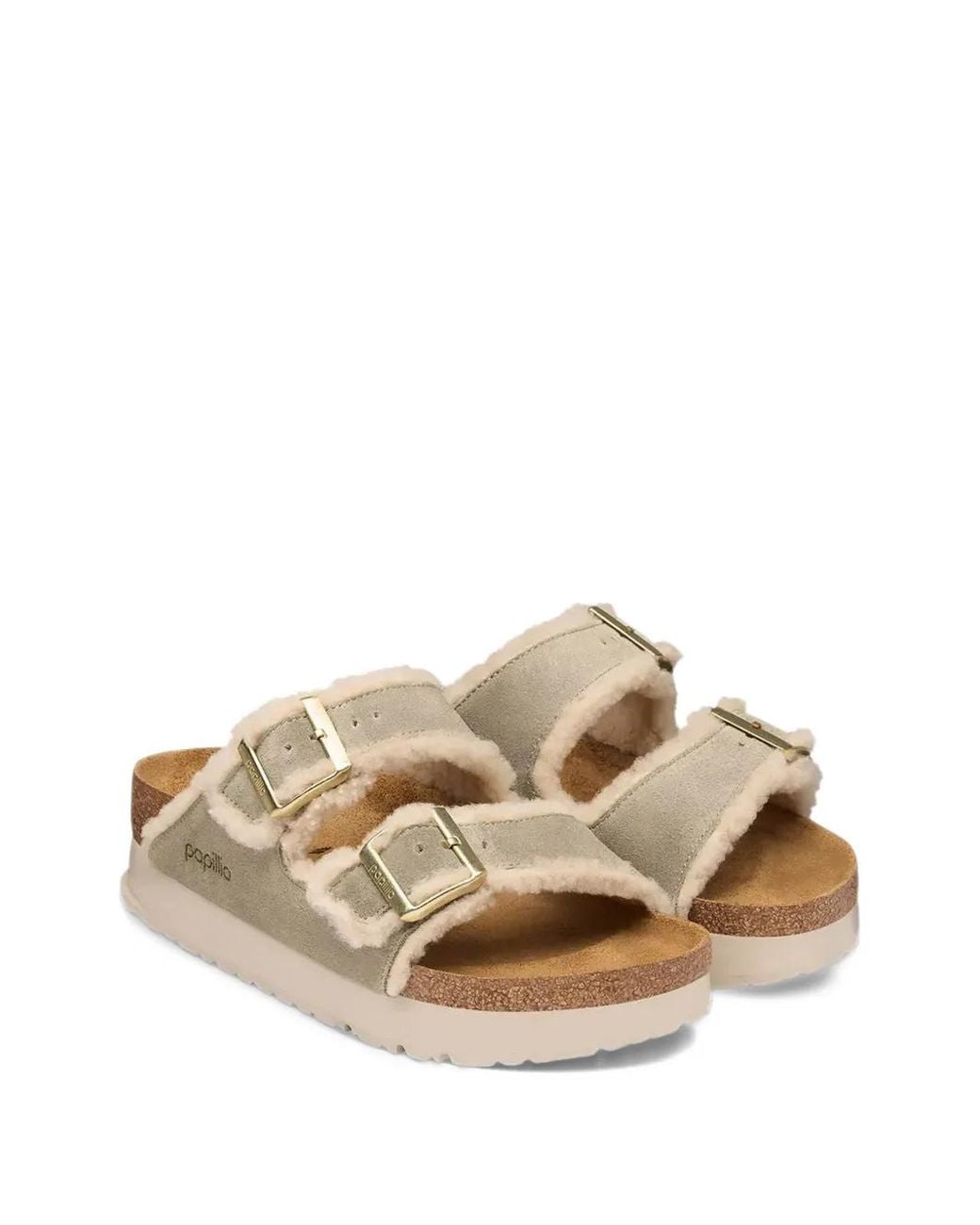 Birkenstock Boston Chunky Shearling Sandals in White | Lyst