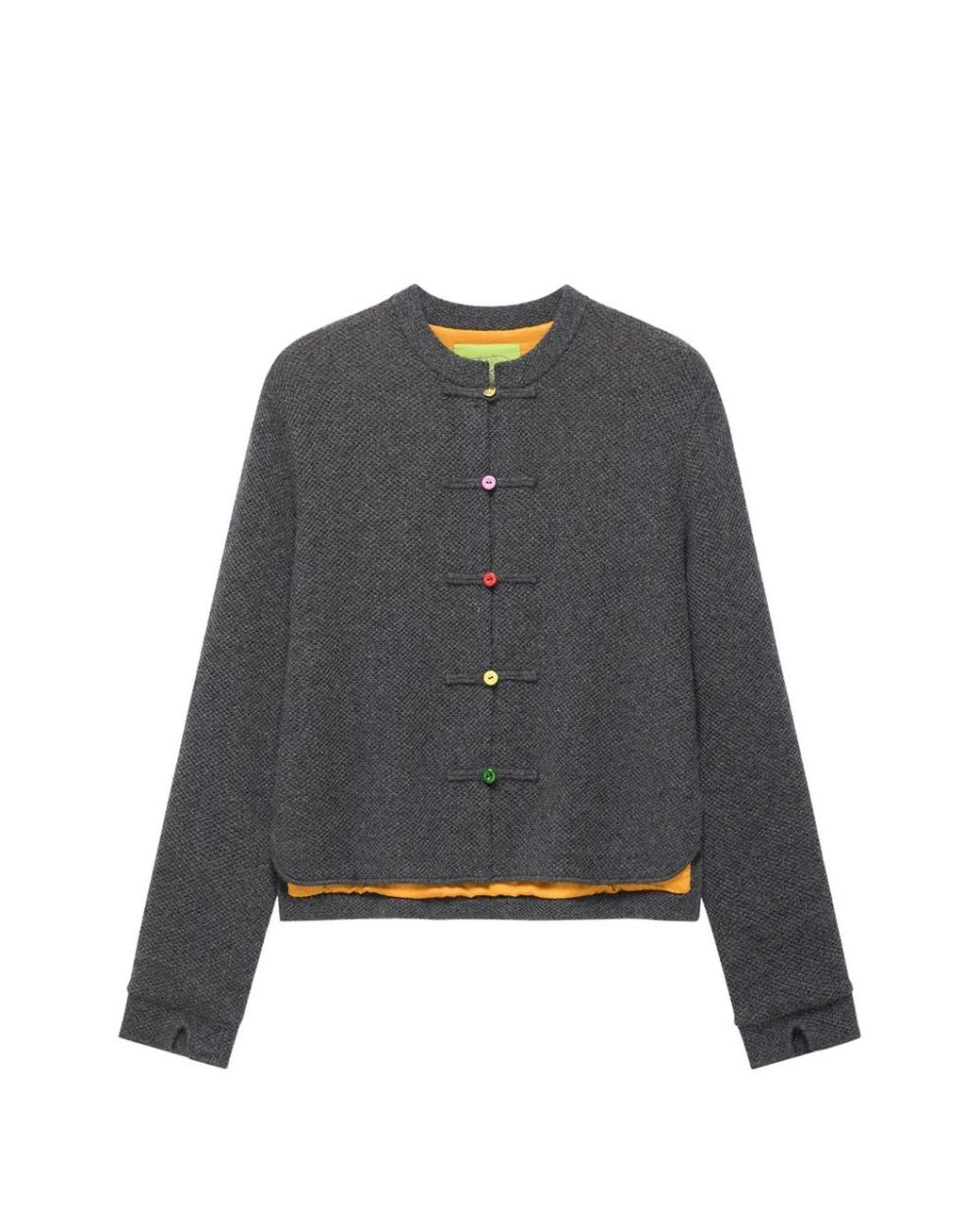 Shanghai Tang Gray Cashmere Cardigan