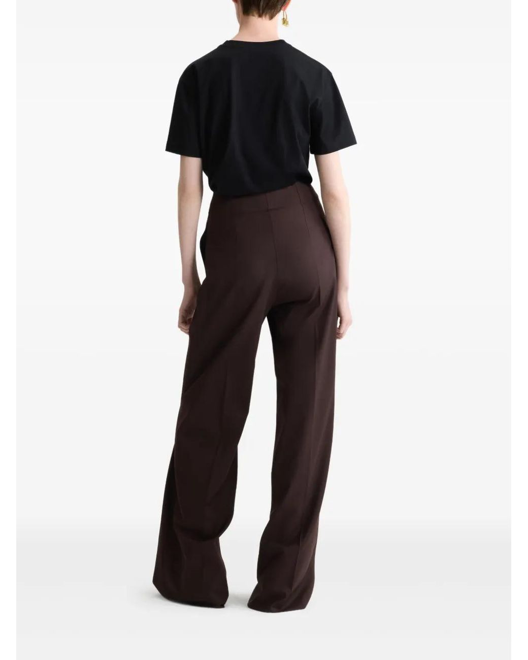 Patou Brown Tailored-Button Trousers