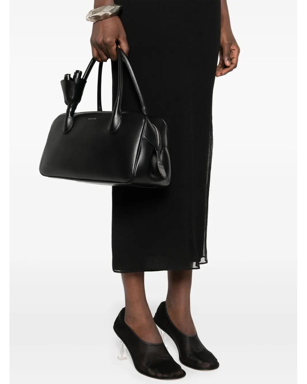 Wardrobe NYC Black Ribbed Midi Skirt