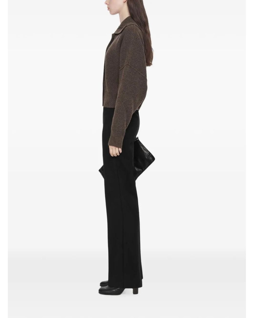 AllSaints Brown Caron Ribbed Knit Cardigan