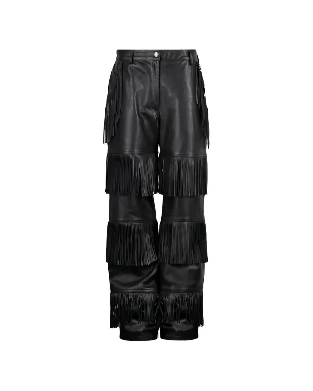 Martine Rose Black Fringed Trousers for men