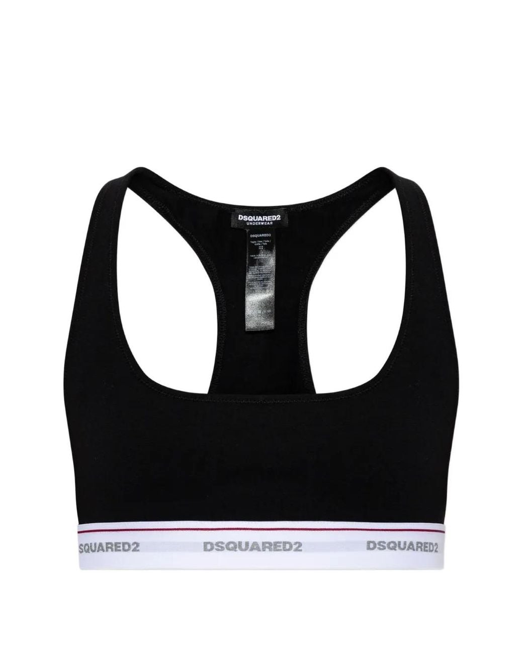 DSquared² Black Logo-Band Racerback Bra