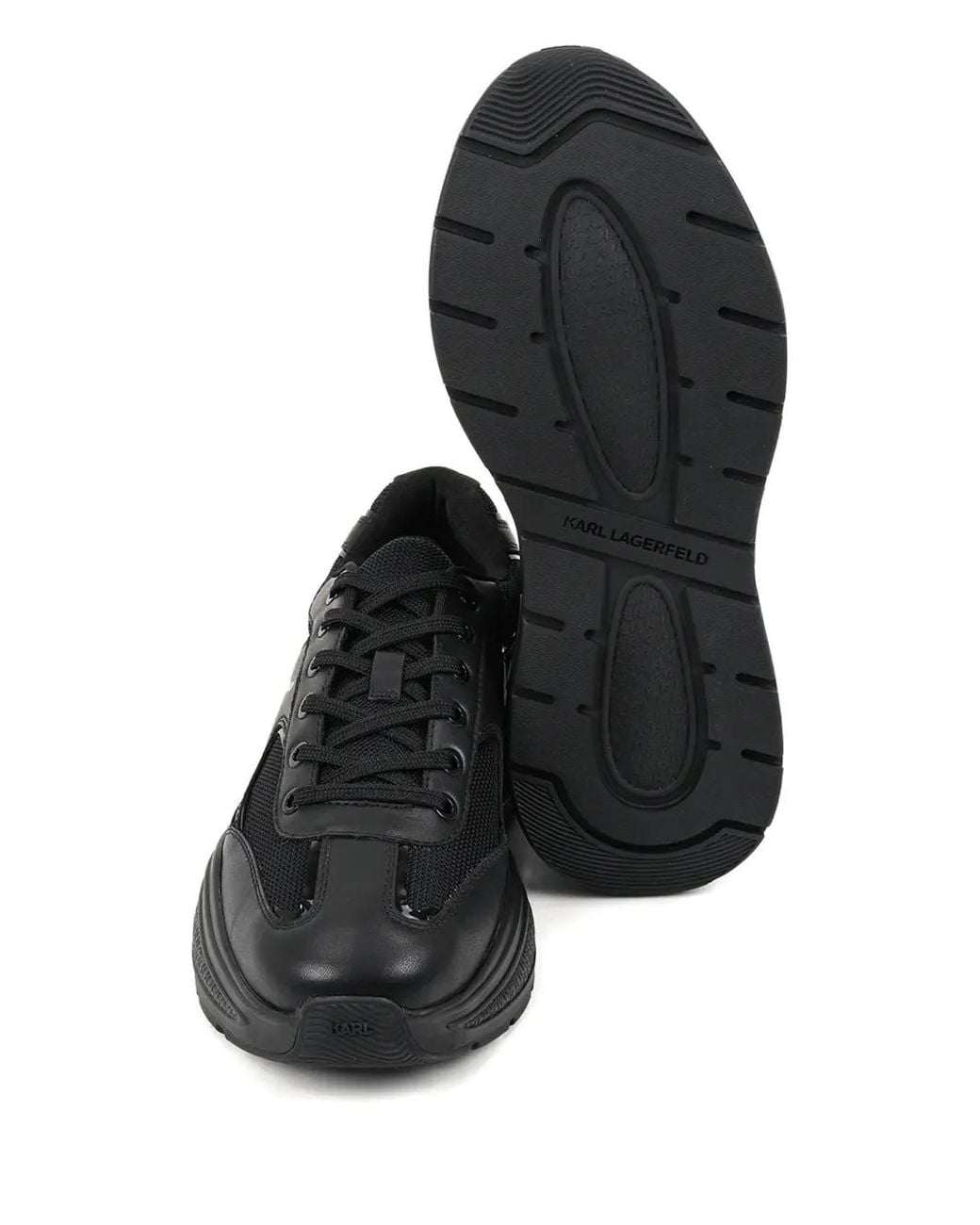 Karl Lagerfeld Black Lace-Up Chunky Sneakers for men