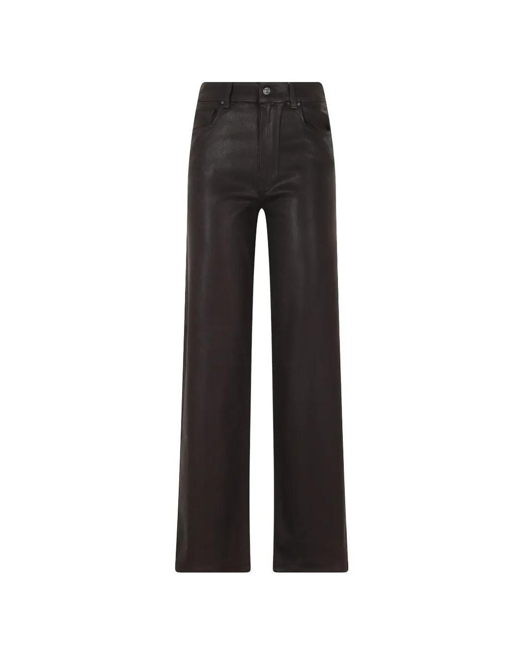 PAIGE Black Sasha Coated Logo-Patch Straight-Leg Jeans