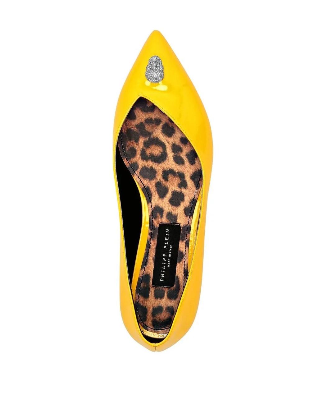 Philipp Plein Yellow Skull-Charm Ballet Pumps