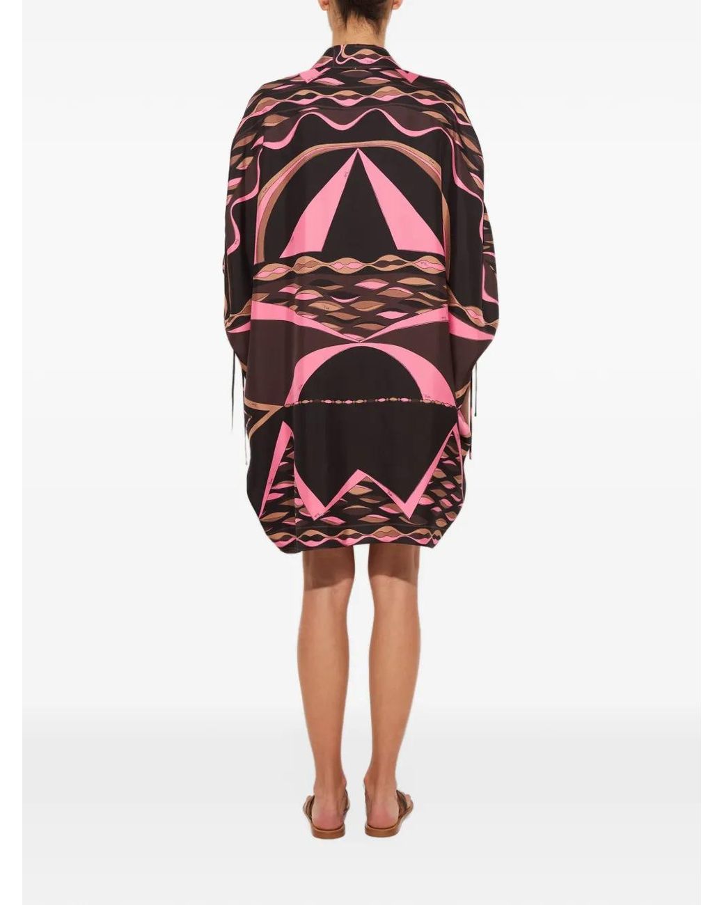 Emilio Pucci Red Dune-Print Silk Kaftan
