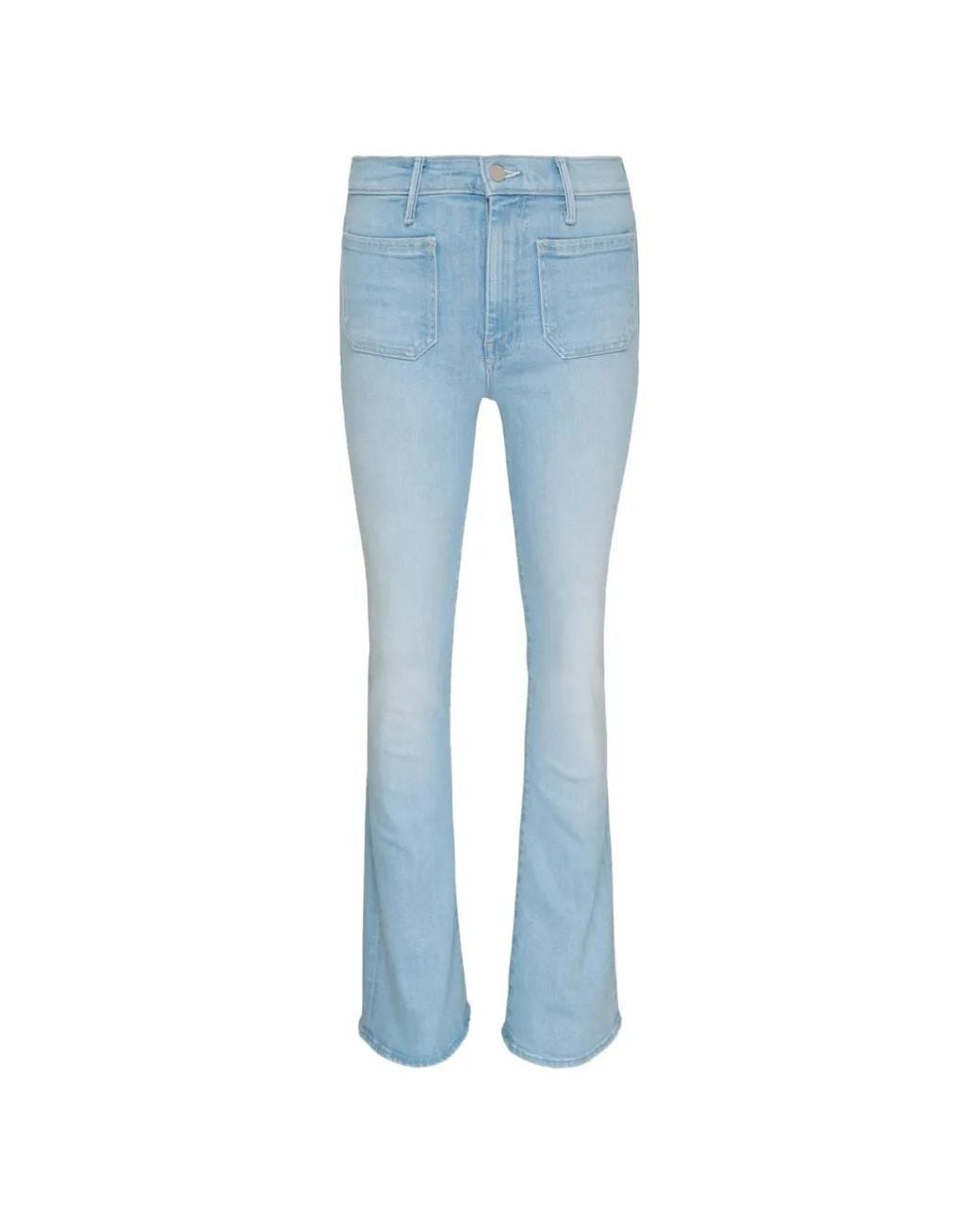 Mother Blue Jean Weekender À Poche Plaquée