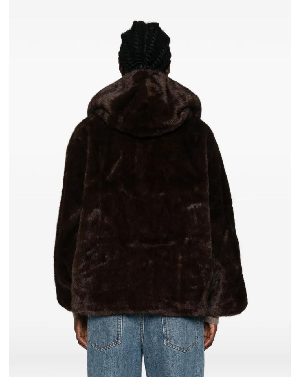 Paperlace Black Faux-Fur Coat