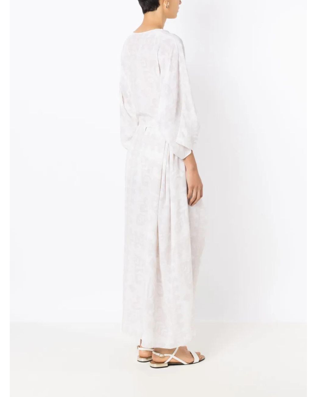 Valentino Garavani White Geometric-Print Beach Cover-Up