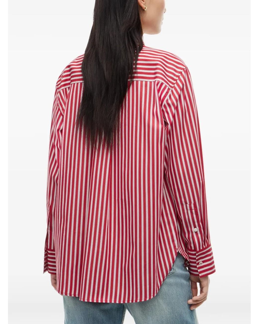 Tommy Hilfiger Pink Vertical-Stripe Long-Sleeve Shirt
