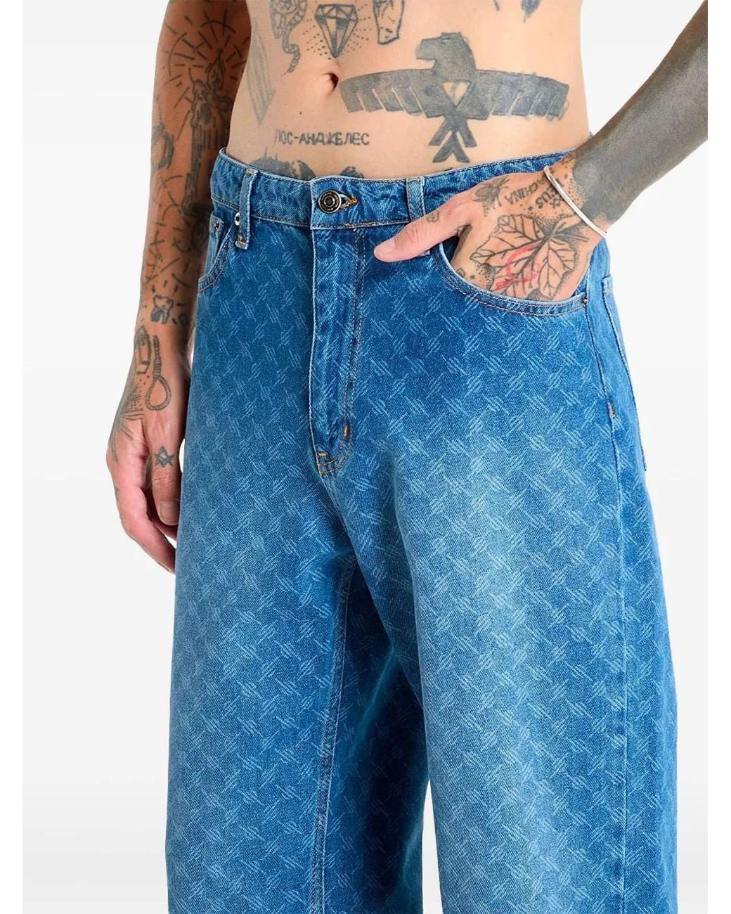 Daily Paper Blue Monogram Jeans for men