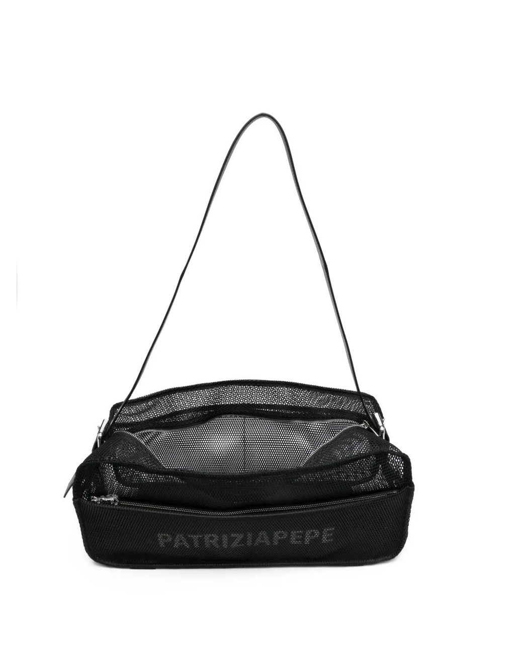 Patrizia Pepe Black Mesh Crossbody Bag