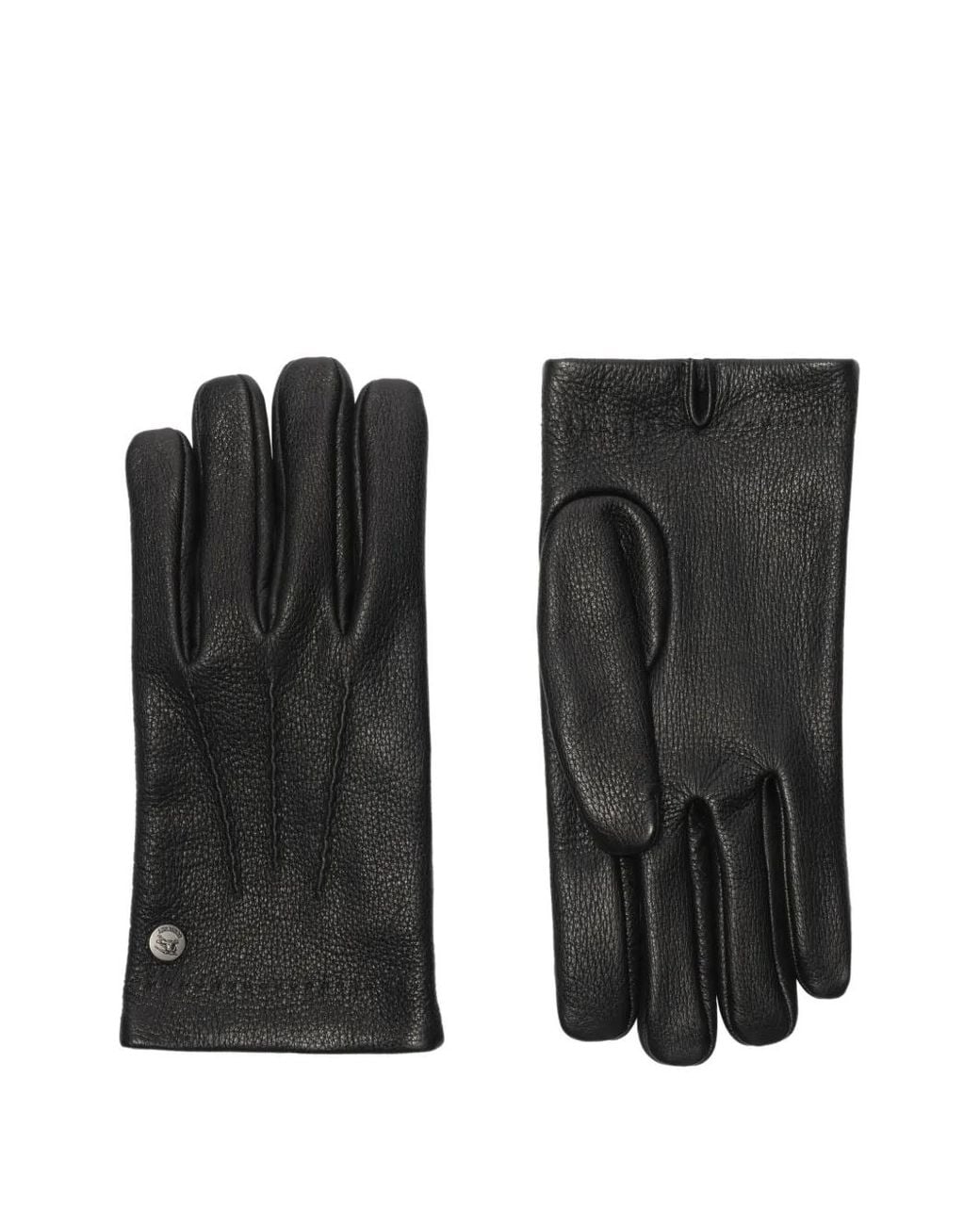 Burberry Black Leather Gloves for men