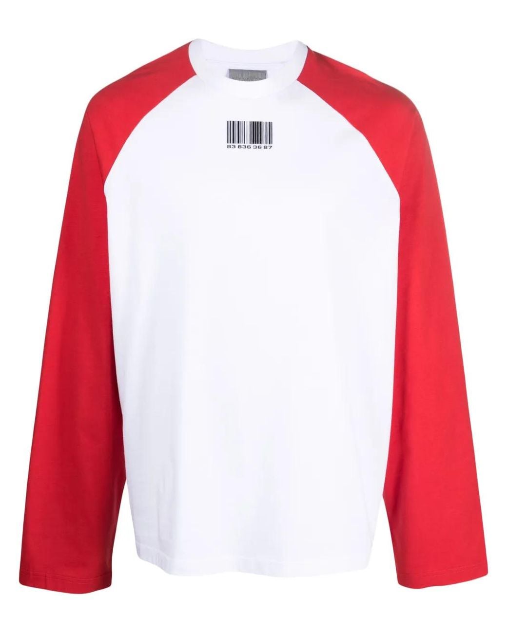 VTMNTS Red Colour-Block Cotton Jumper for men