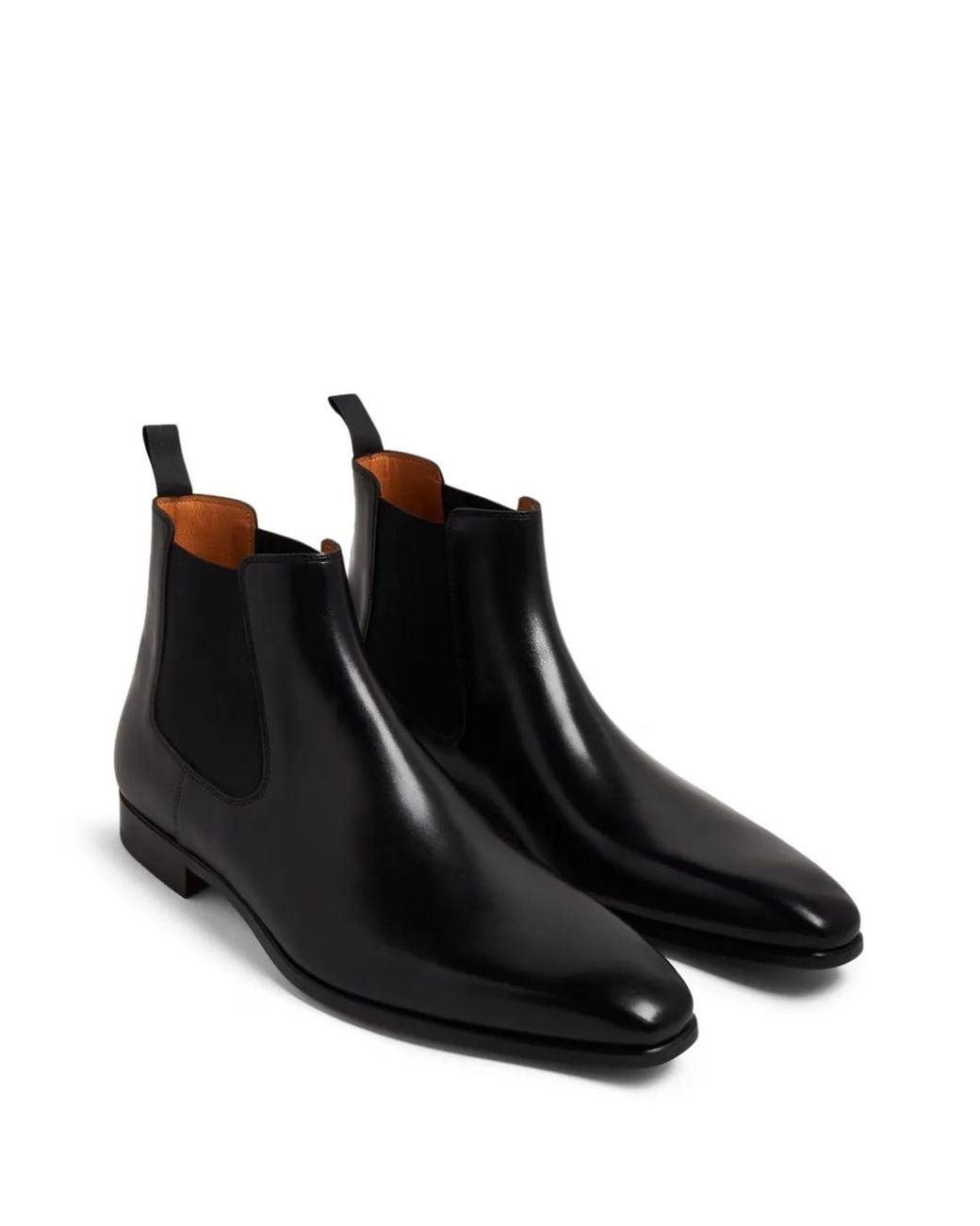 Magnanni Shoes Black Shaw Leather Boots for men