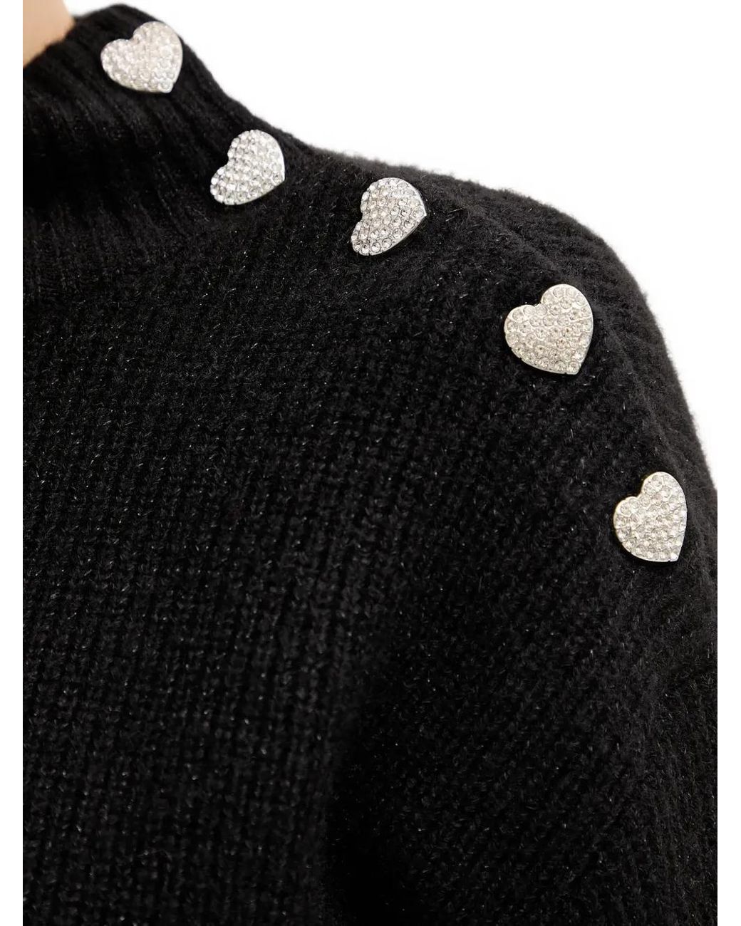 Mstori Heart-Button Sweater Morgan en coloris Black