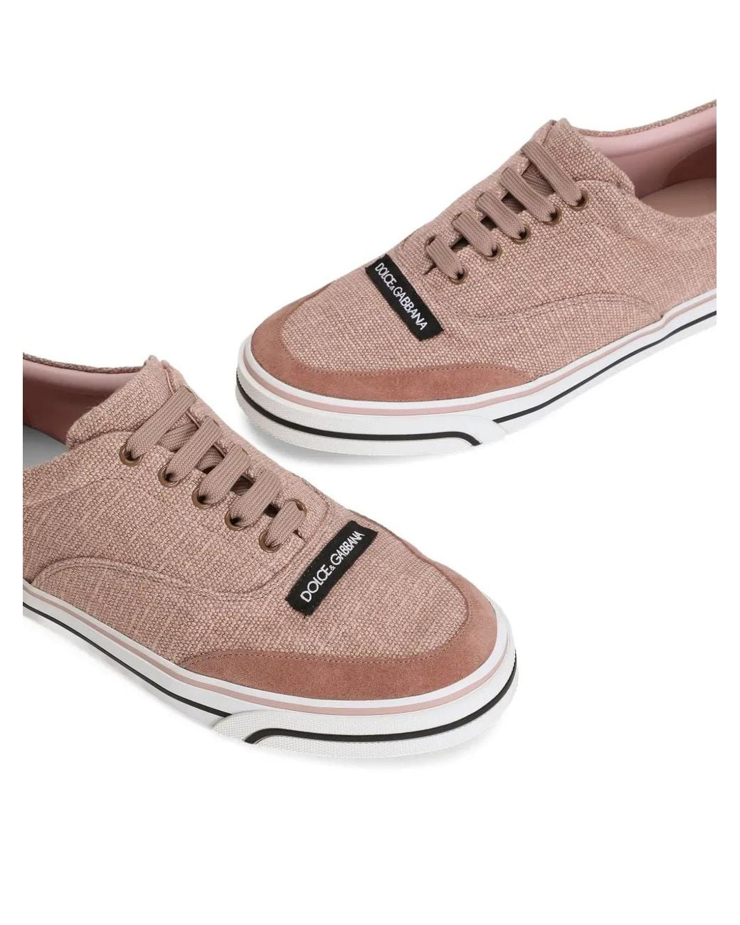 Dolce & Gabbana Pink Dg Sailing Linen Sneakers for men