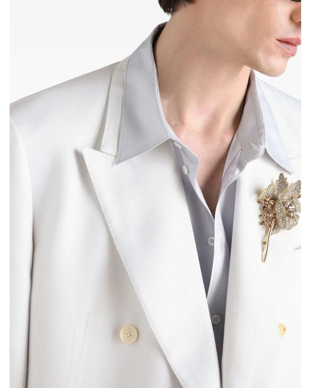 Dolce & Gabbana White Sicilia Light Double-Breasted Jacket for men