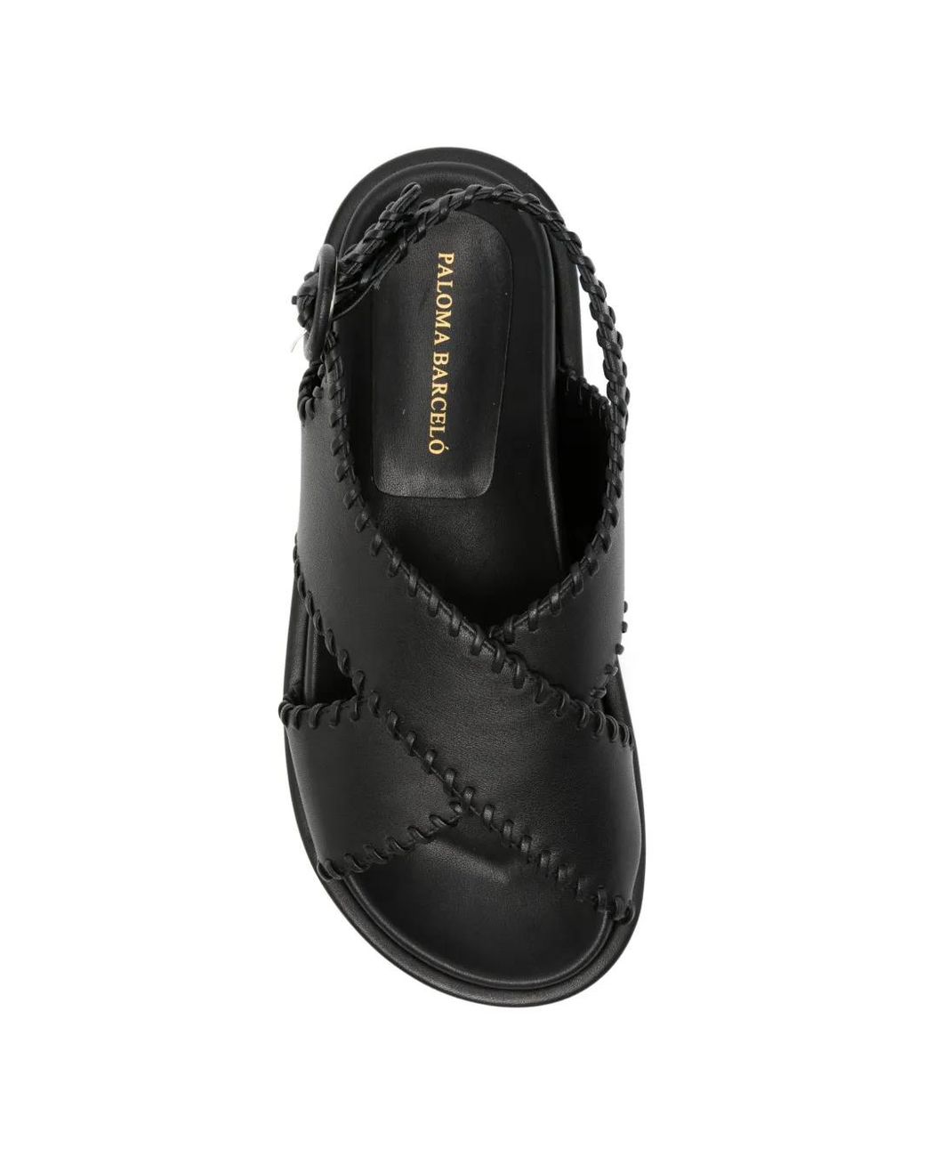Paloma Barceló Black Criss-Cross Stitched Sandals