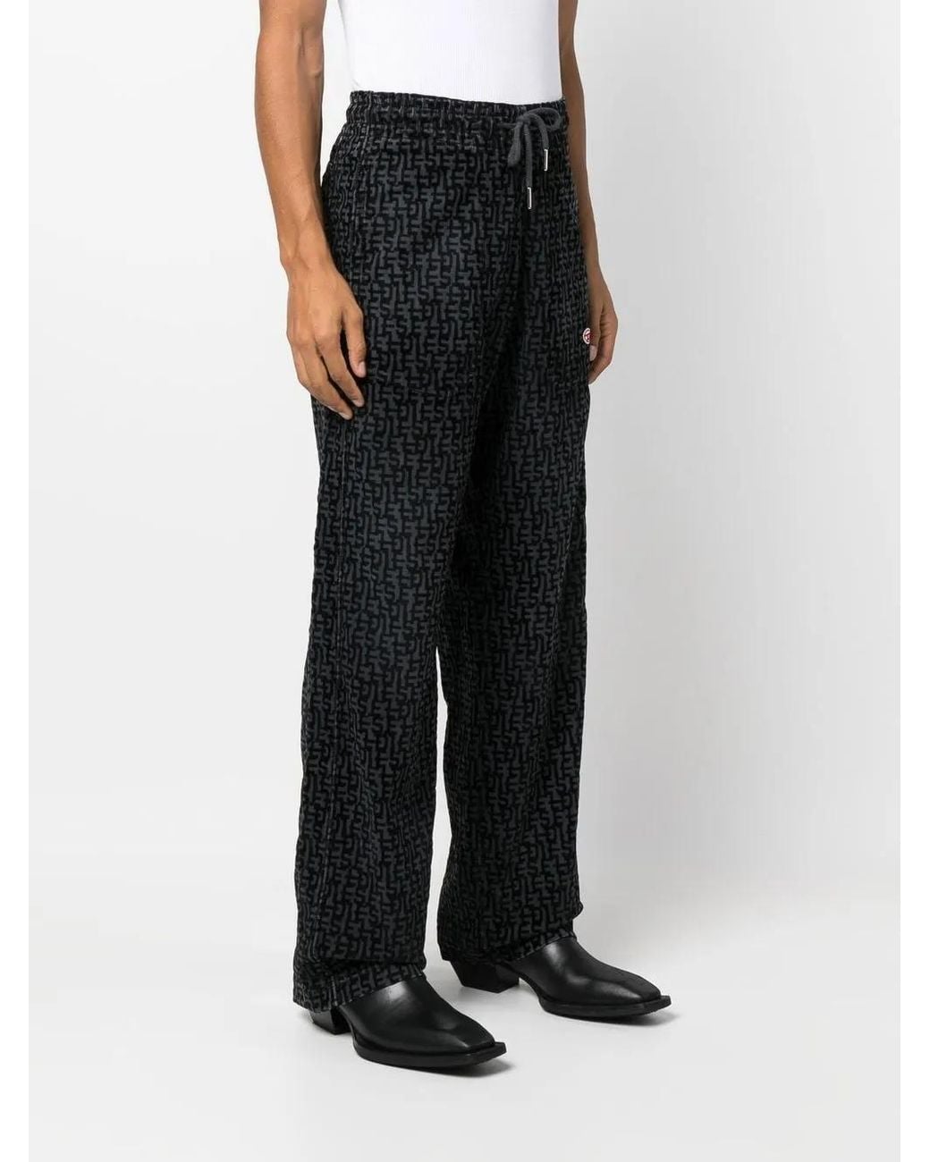 DIESEL Black D-Martians Denim Track Pants for men