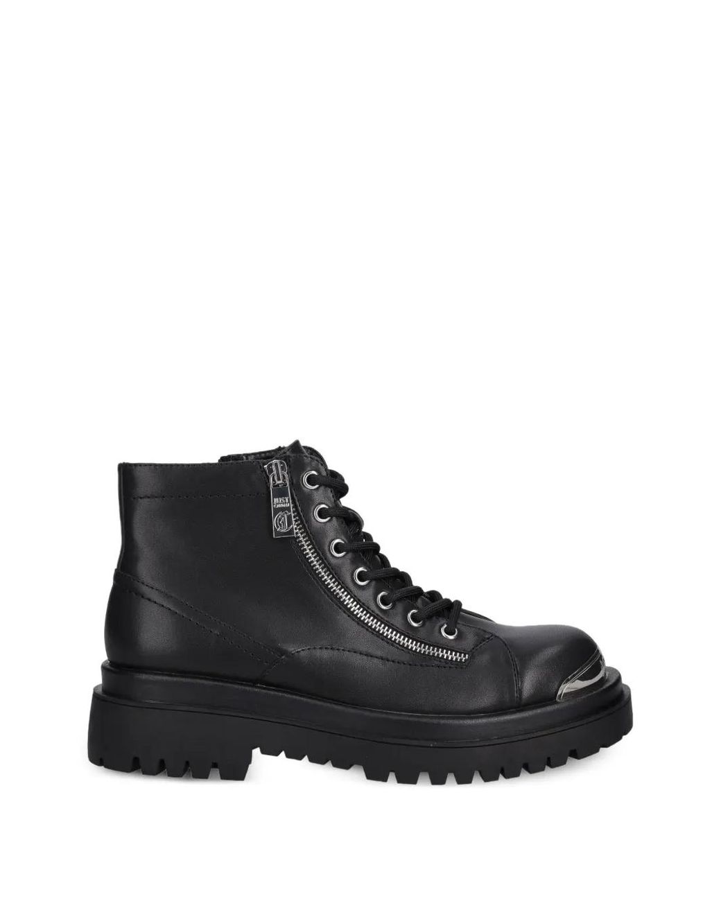 Just Cavalli Black Side-Zip Lace-Up Boots for men