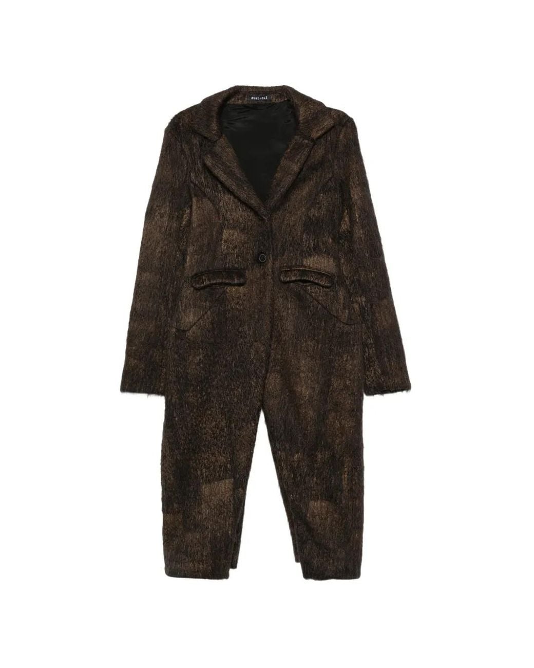 Rundholz Black Brushed Single-Breasted Coat
