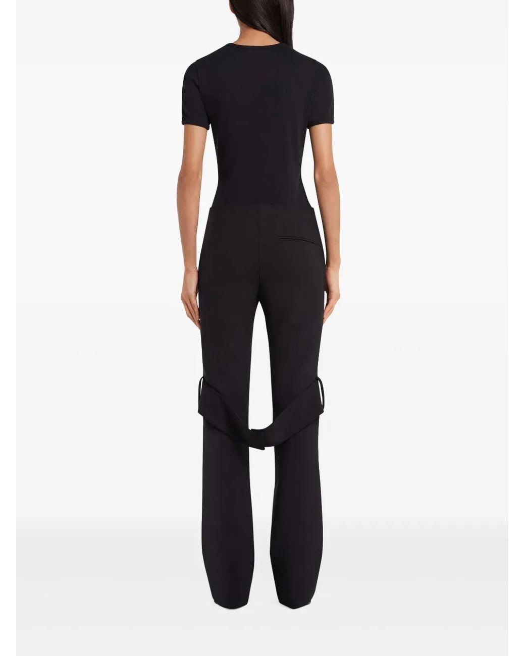 Courreges Black T-Shirt Medusa Contrast