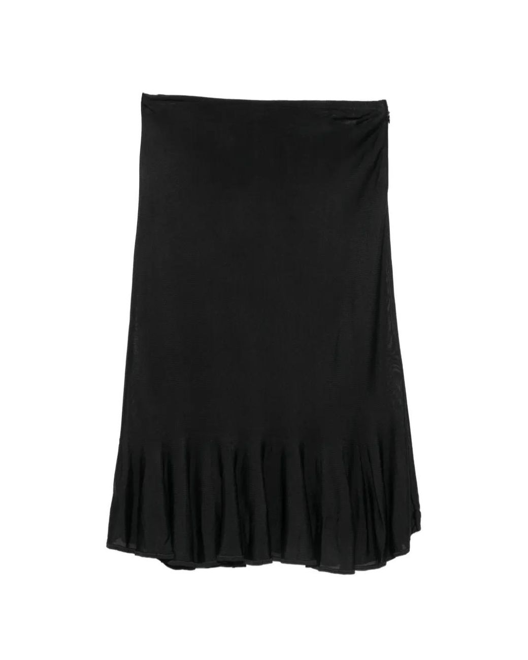 Totême Black Fluted Knit Skirt