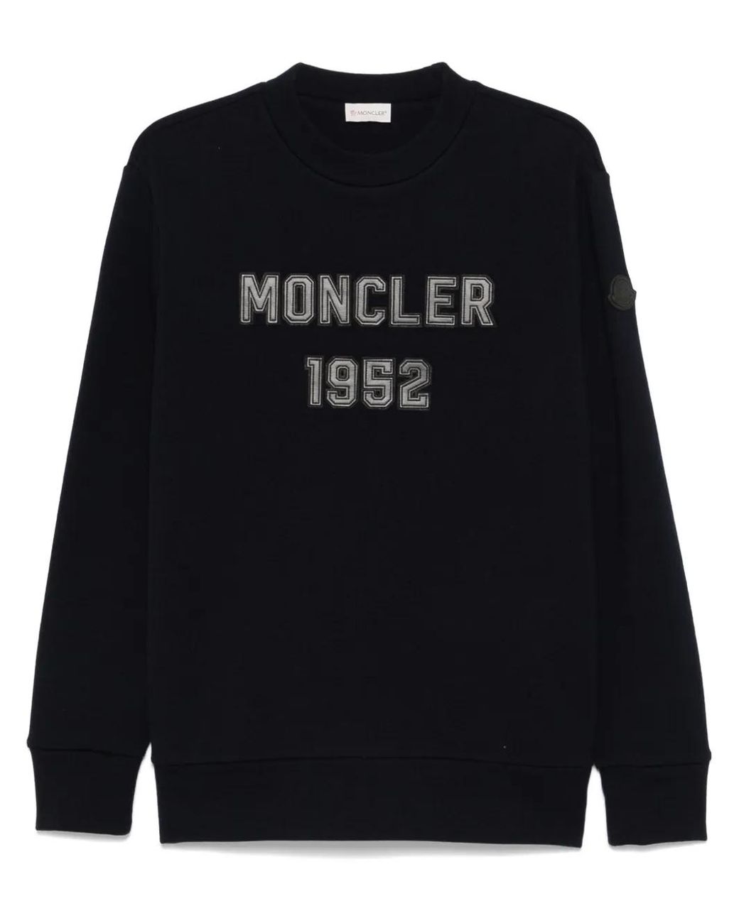 Moncler Black Logo-Patch Sweatshirt for men