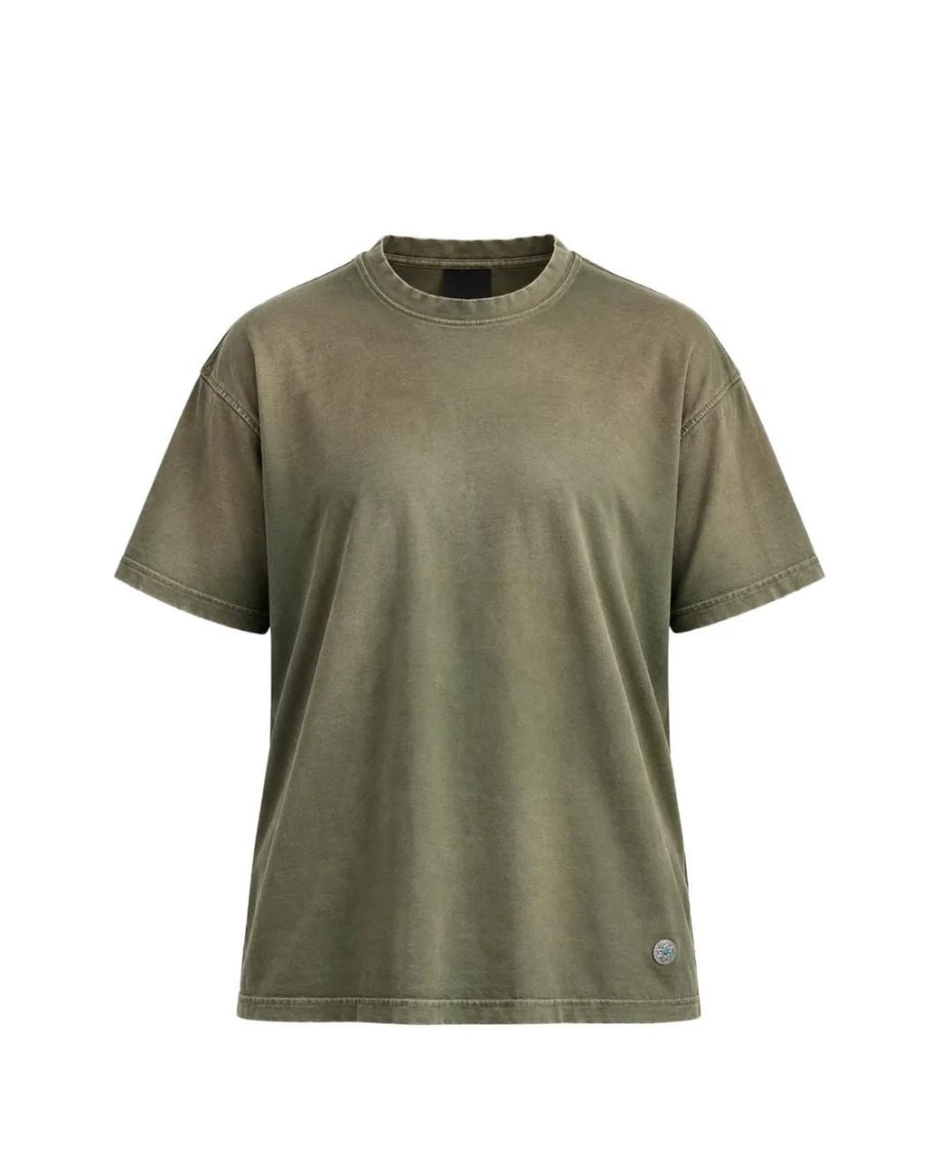 Antik Denim Green T-Shirt Phil À Patch Logo Et Effet Délavé