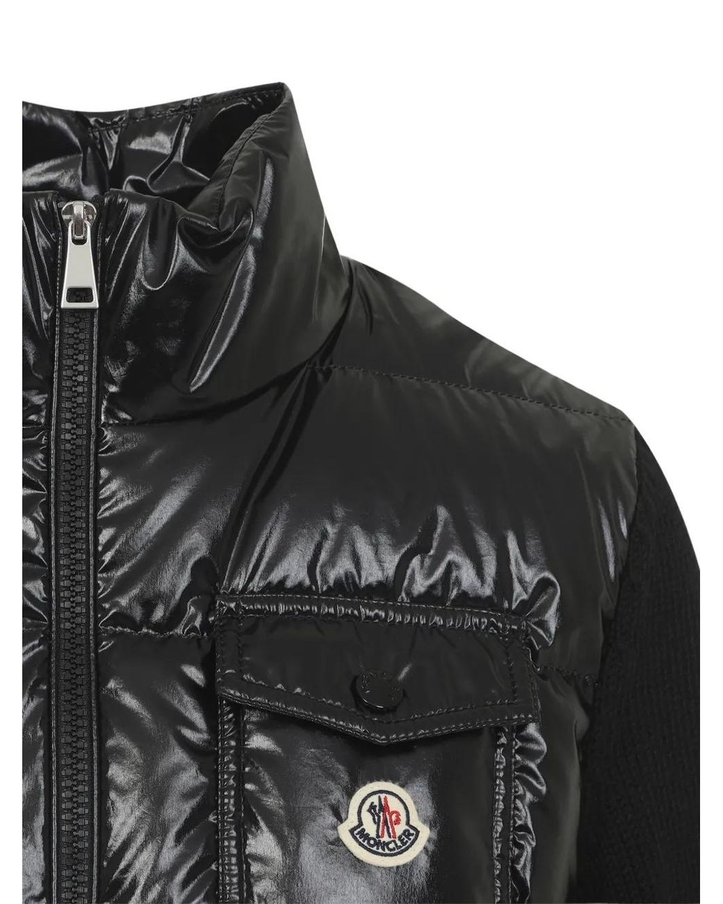 Moncler Black Knitted Down Jacket