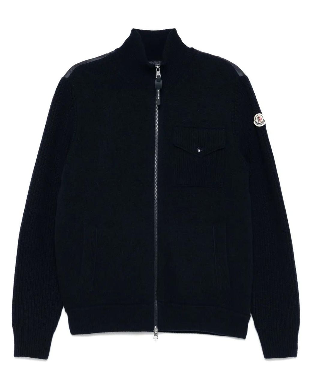 Moncler Blue Zip-Up Cardigan for men