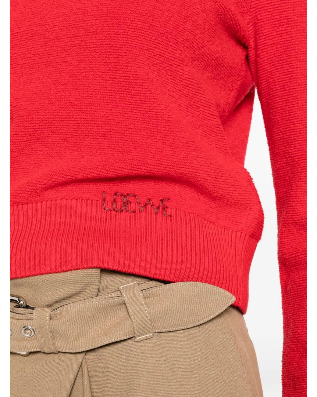 Loewe Logo-Embroidered Ribbed-Trim Sweater