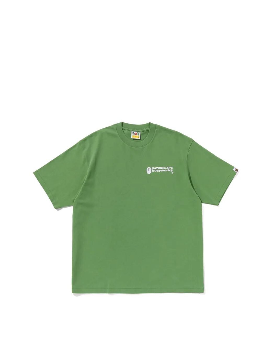 A Bathing Ape Green Busy Works Logo-Print T-Shirt for men