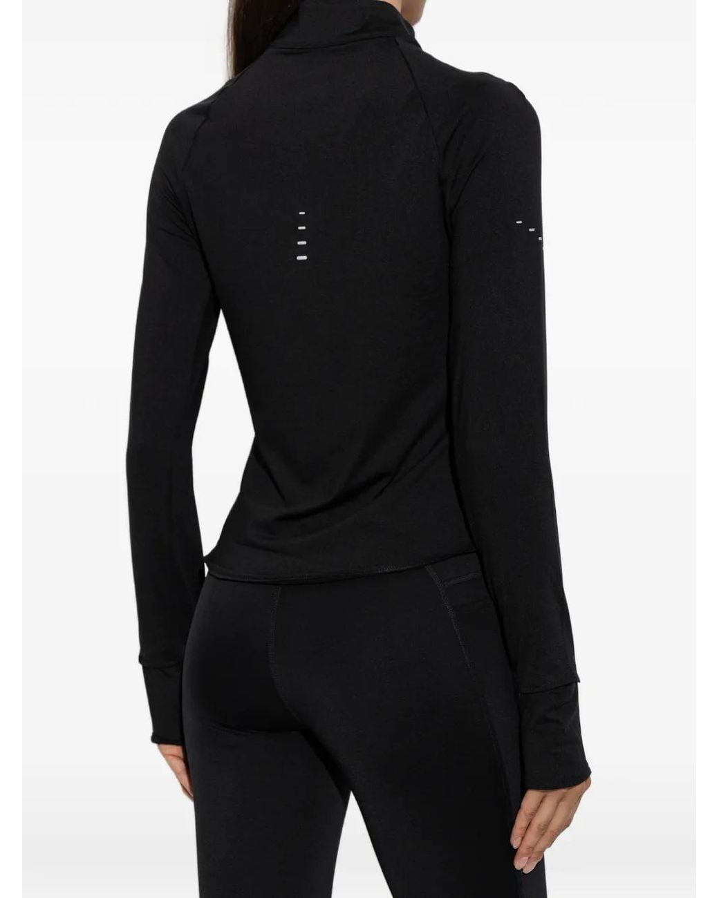 Nike Black Swift Logo-Print Quarter-Zip Sweatshirt