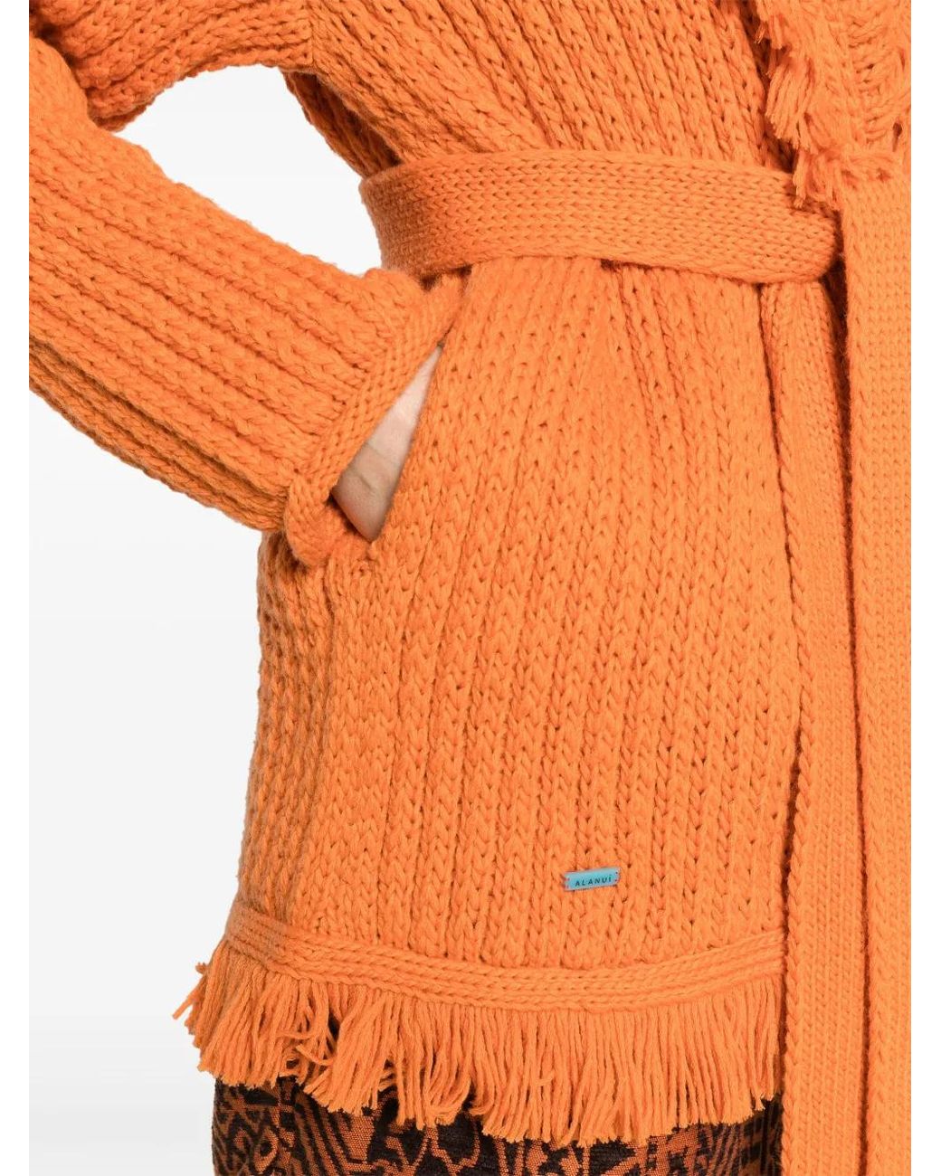 Alanui Orange Cardigan A Finest À Franges