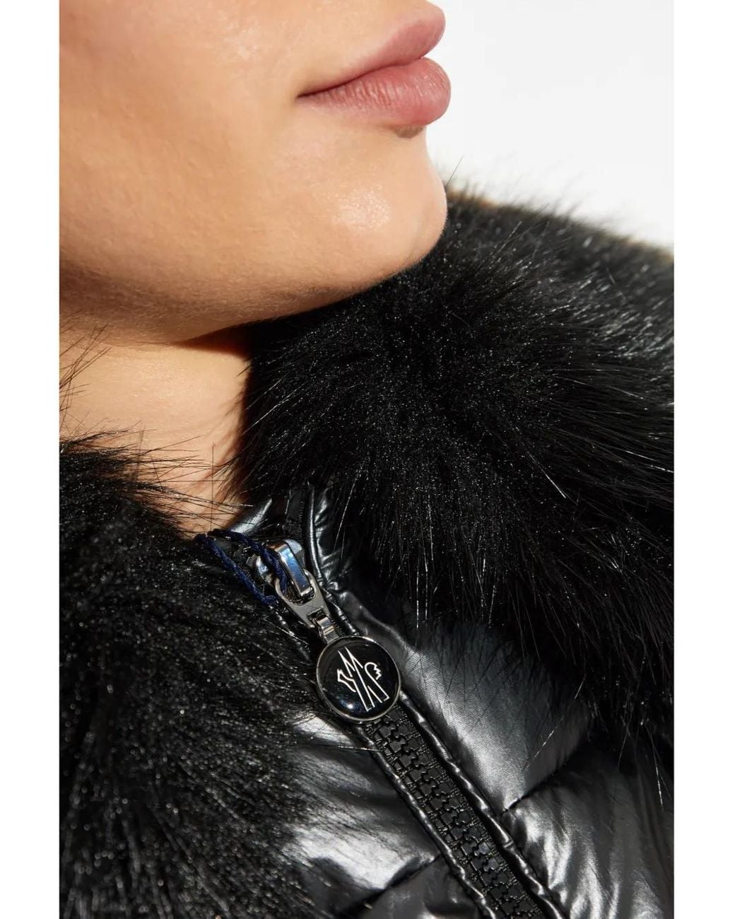 Moncler Black Anse Shearling-Collar Down Vest
