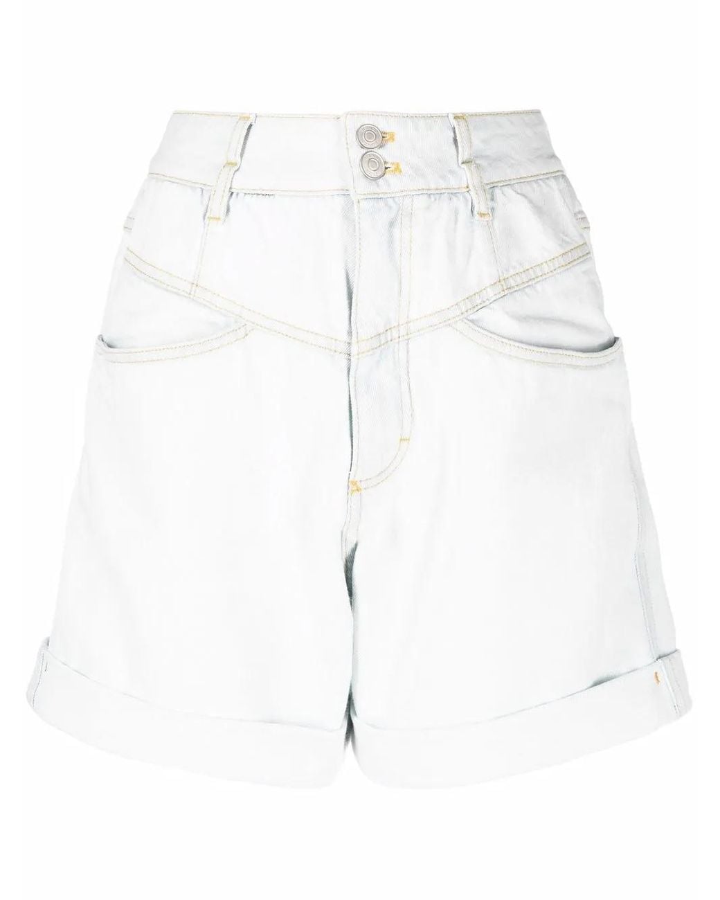 KENZO White Light Blue High-waisted Denim Shorts