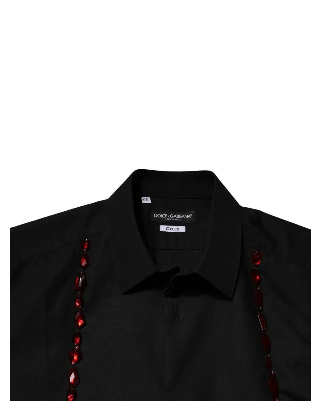 Dolce & Gabbana Black Crystal-Embellished Shirt for men