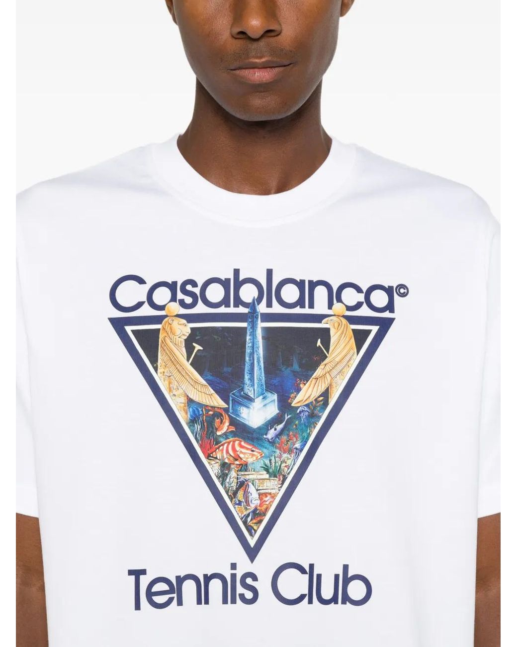 Casablanca White Graphic Logo T-Shirt for men