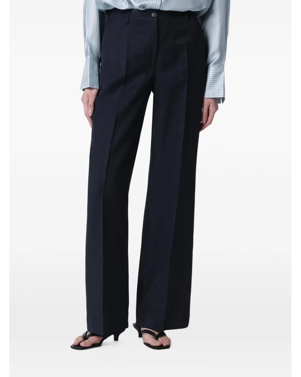P.A.R.O.S.H. Blue Pressed-Crease Tailored Trousers