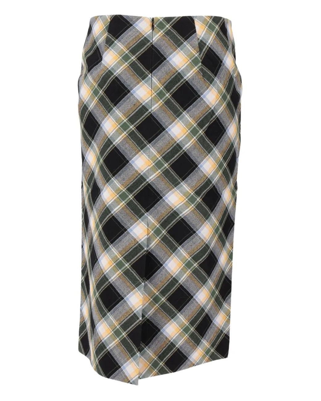 ShuShu/Tong Gray Back-Slit Midi Skirt