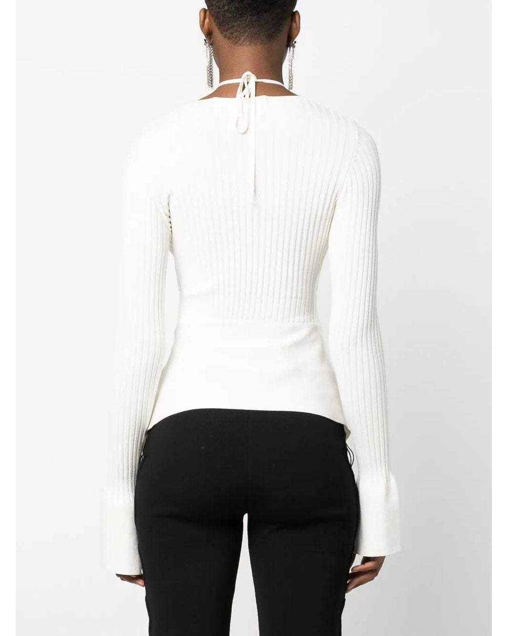 ANDREADAMO White Asymmetric Cut-Out Top