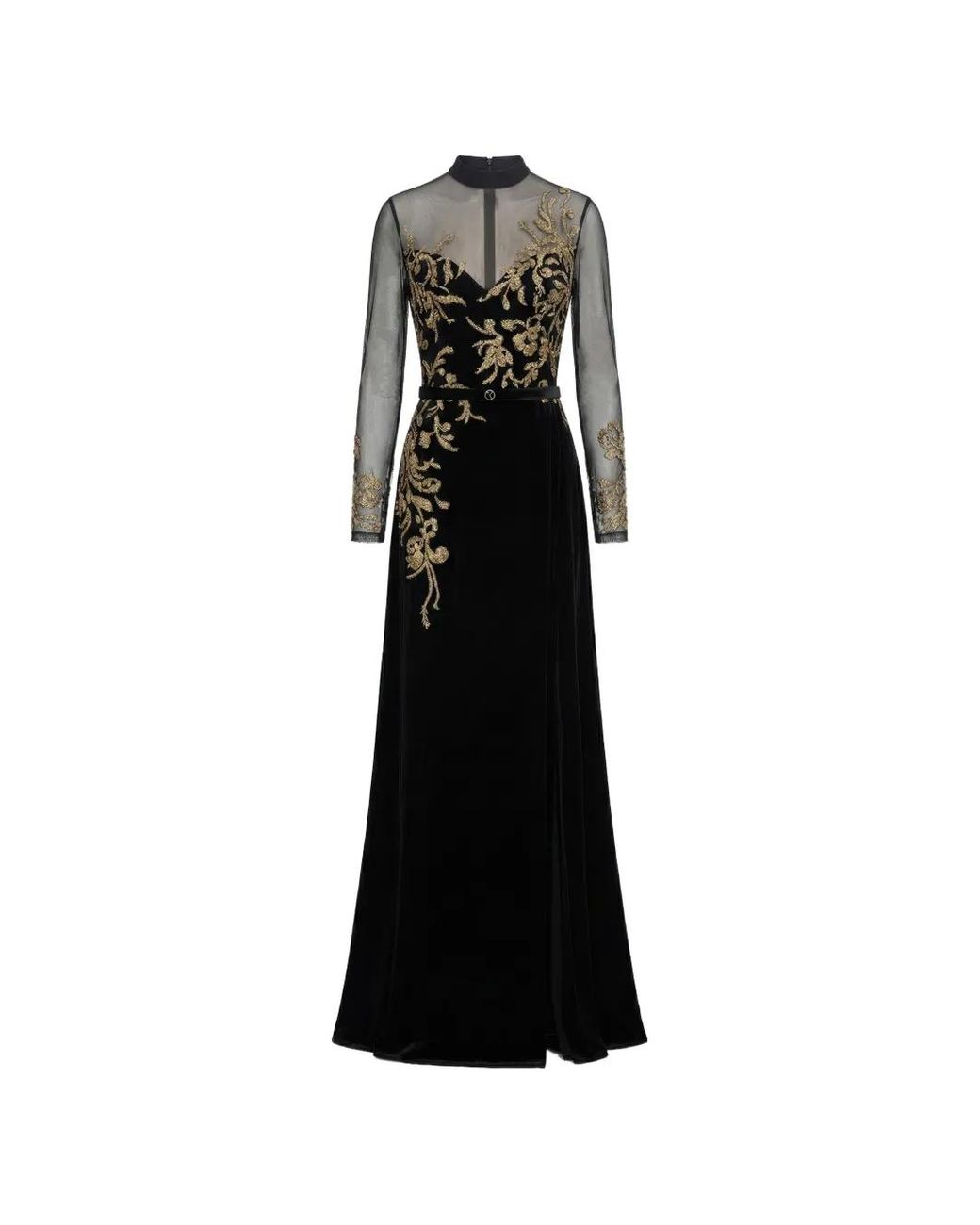Saiid Kobeisy Black Embellishment Maxi Dress