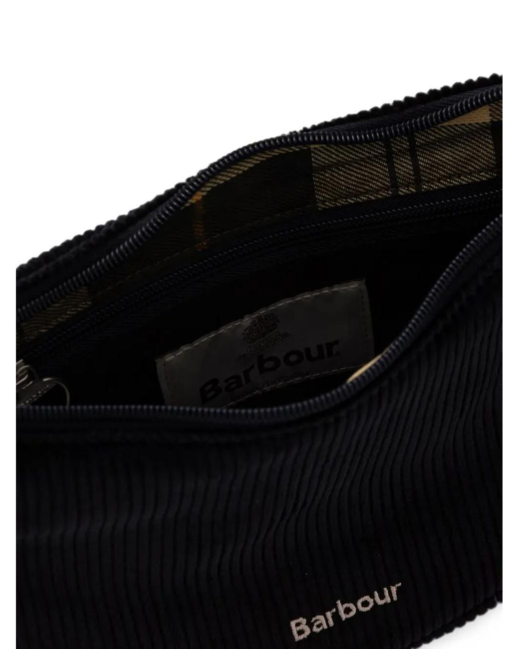 Barbour Black Mia Corduroy Curved Mini Cross Body Bag