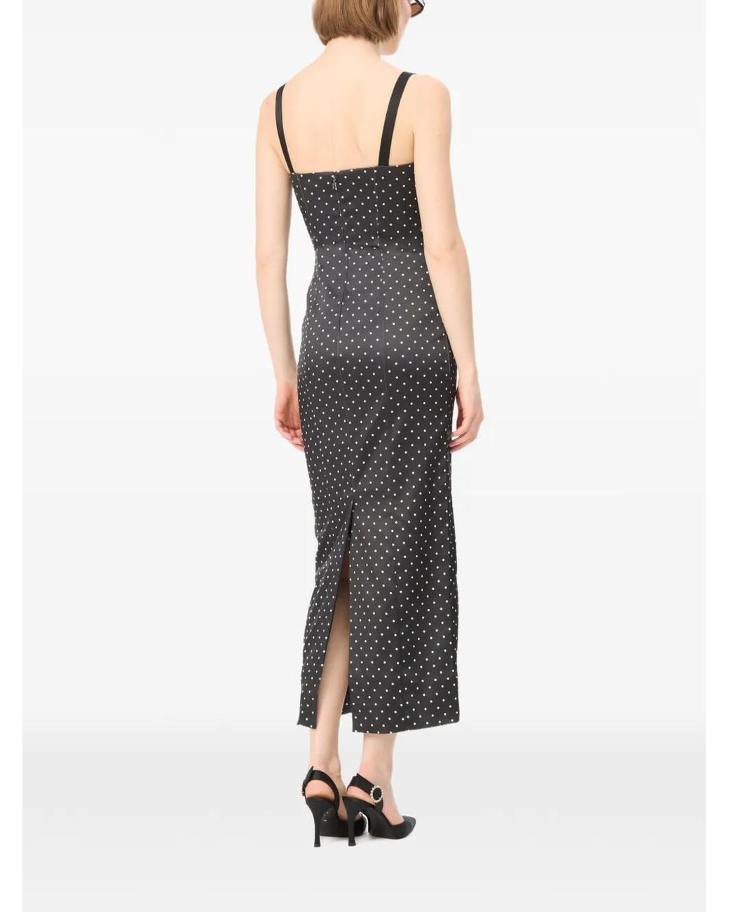 ROTATE BIRGER CHRISTENSEN White Satin Midi Bustier Dress