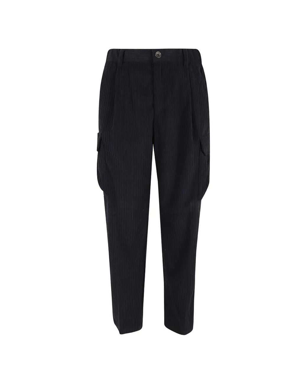 Herno Blue Corduroy Cargo Pants for men