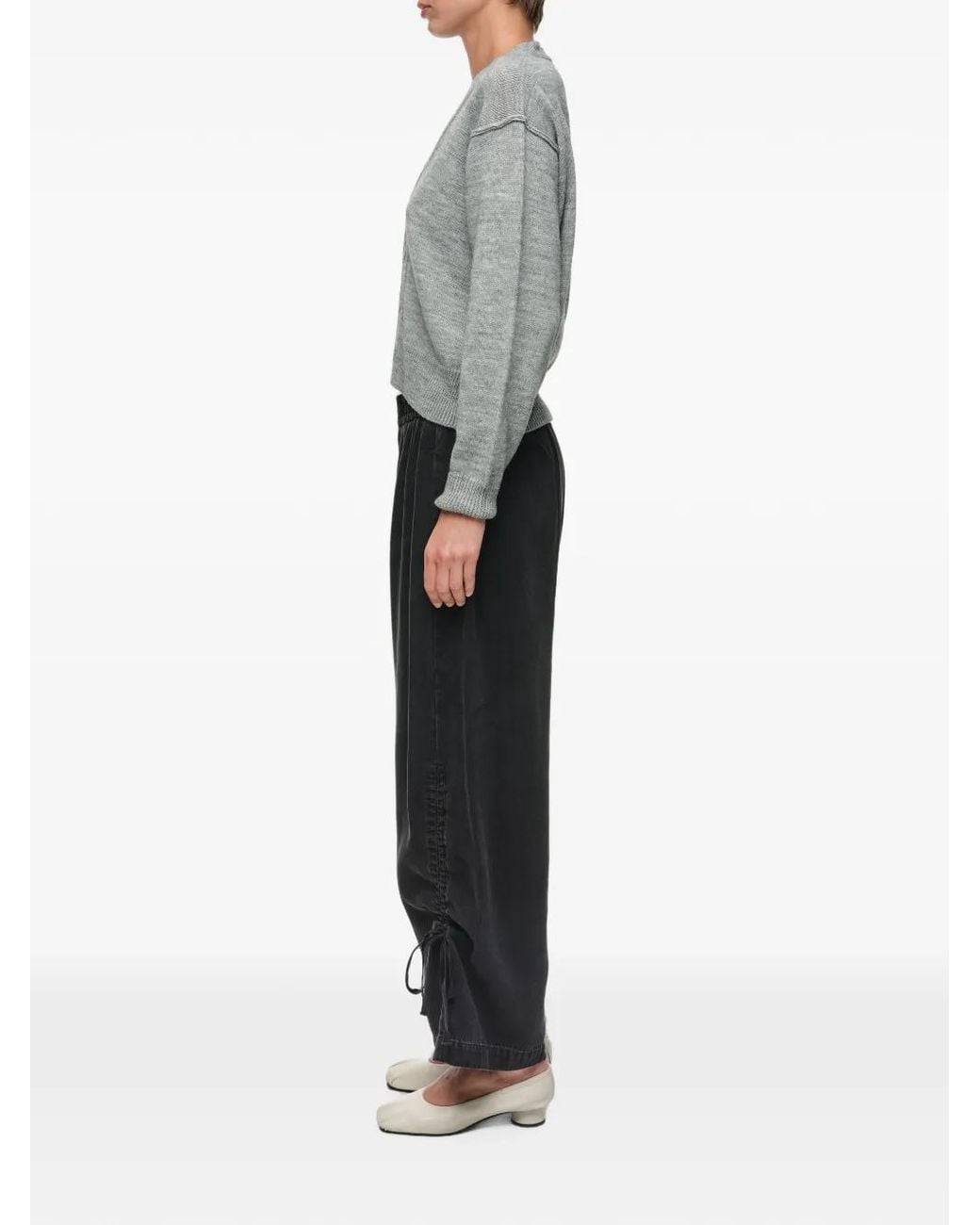 Bimba Y Lola Black Pantalon De Jogging En Jean À Fronces
